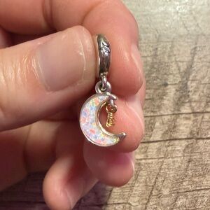 Pandora Two Tone Key and Moon Dangle Charm